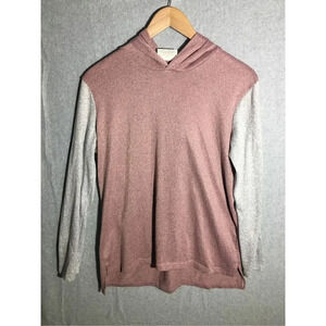 Womens Bobbie Brooks Hoodie Purple Grey Casual Winter Layering Classic Basic